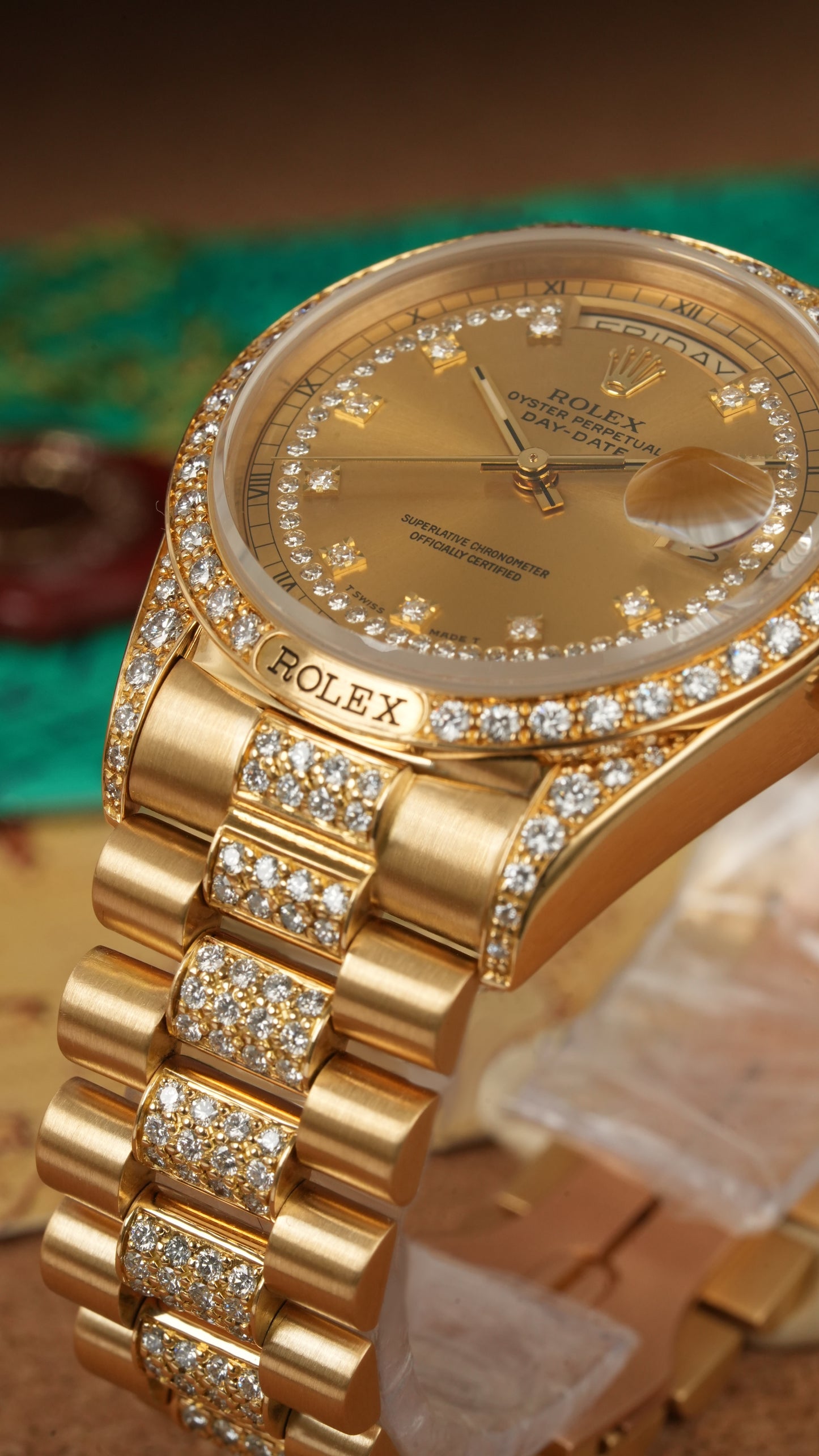 Rolex Day-Date 36mm Factory Diamonds - Ref. 18138