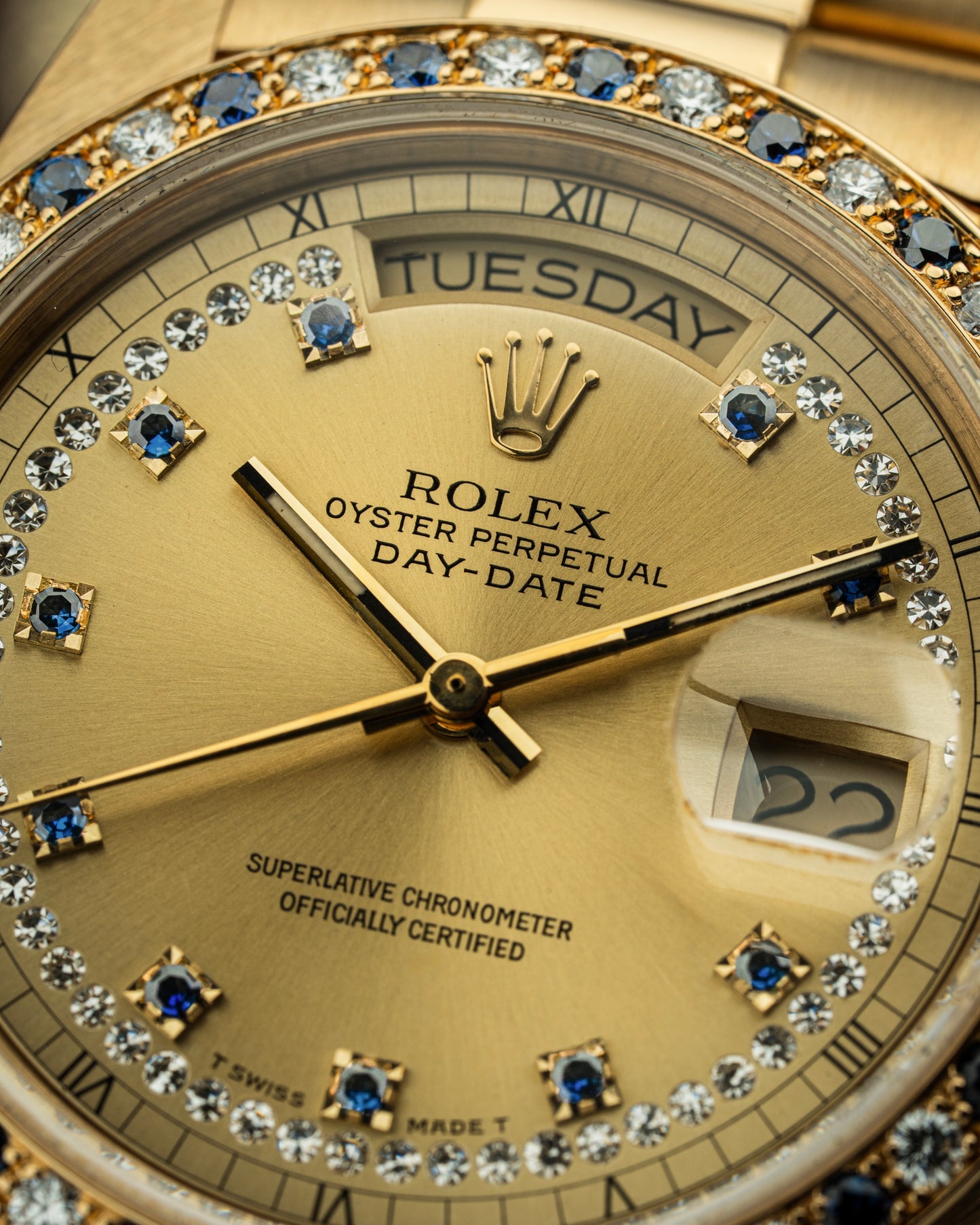 Rolex Day-Date 36mm Rare Factory Sapphire & Diamonds - Ref. 18148