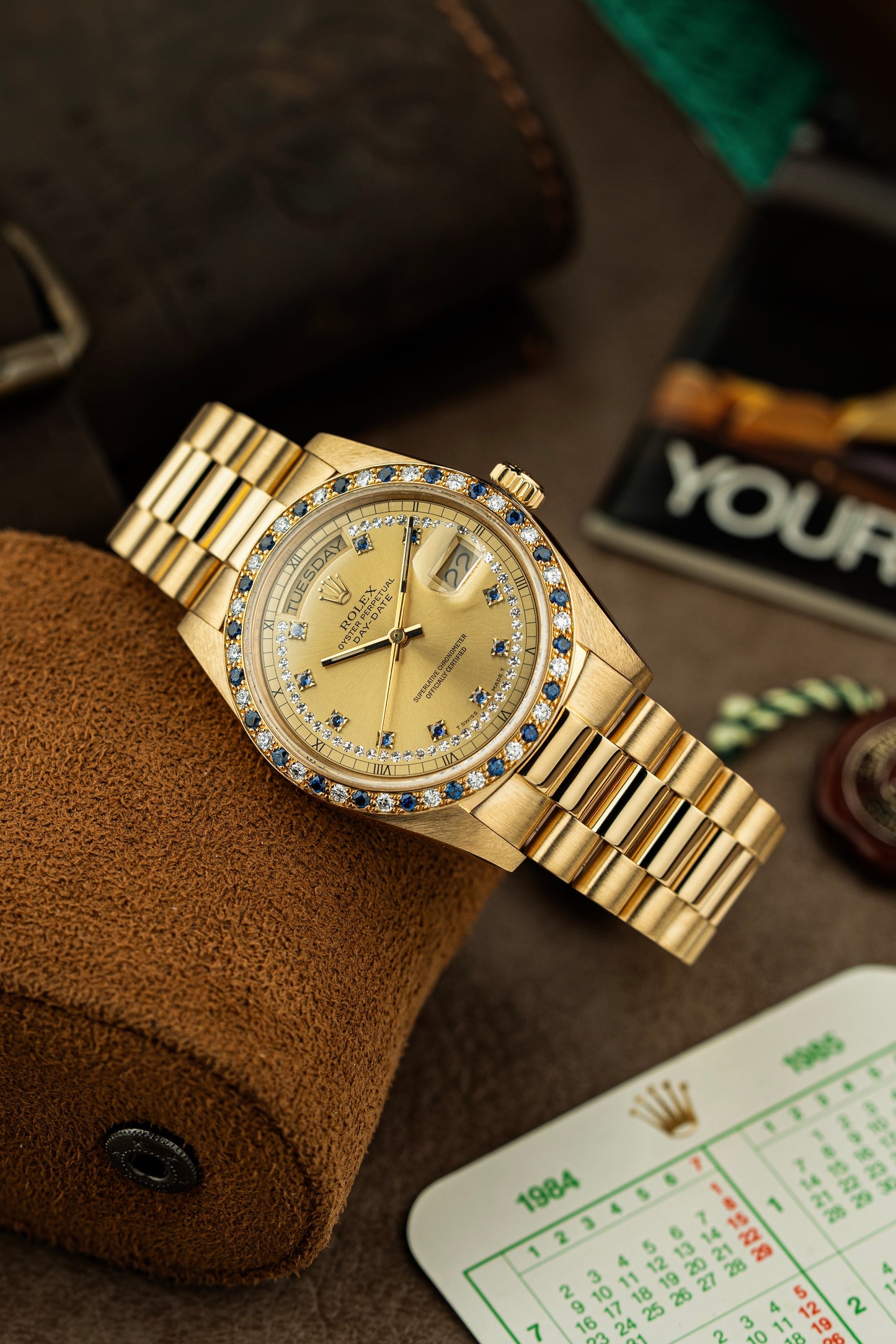 Rolex Day-Date 36mm Rare Factory Sapphire & Diamonds - Ref. 18148