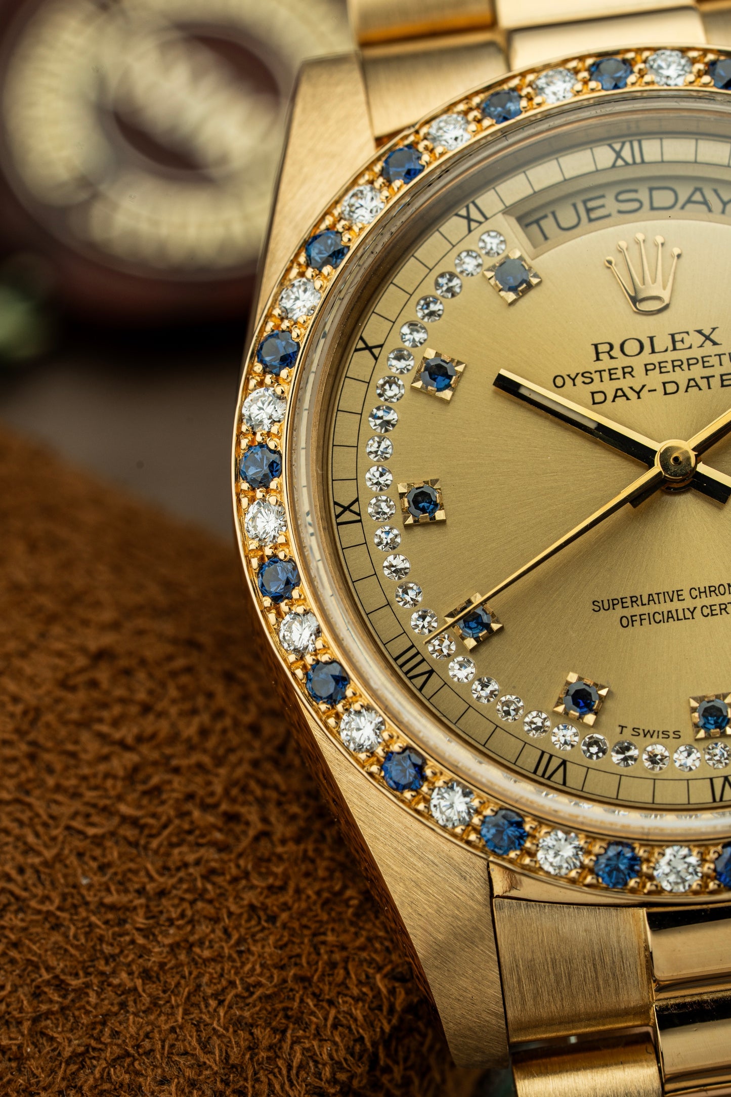 Rolex Day-Date 36mm Rare Factory Sapphire & Diamonds - Ref. 18148