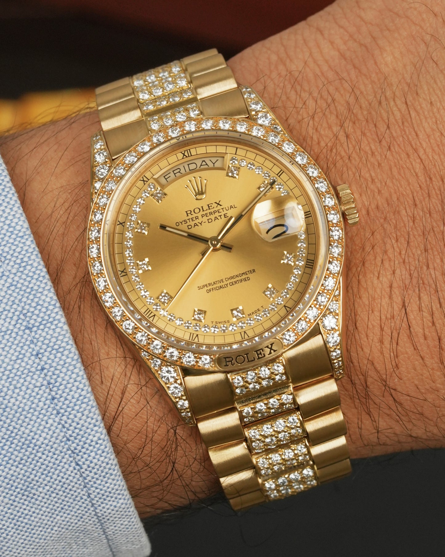 Rolex Day-Date 36mm Factory Diamonds - Ref. 18138