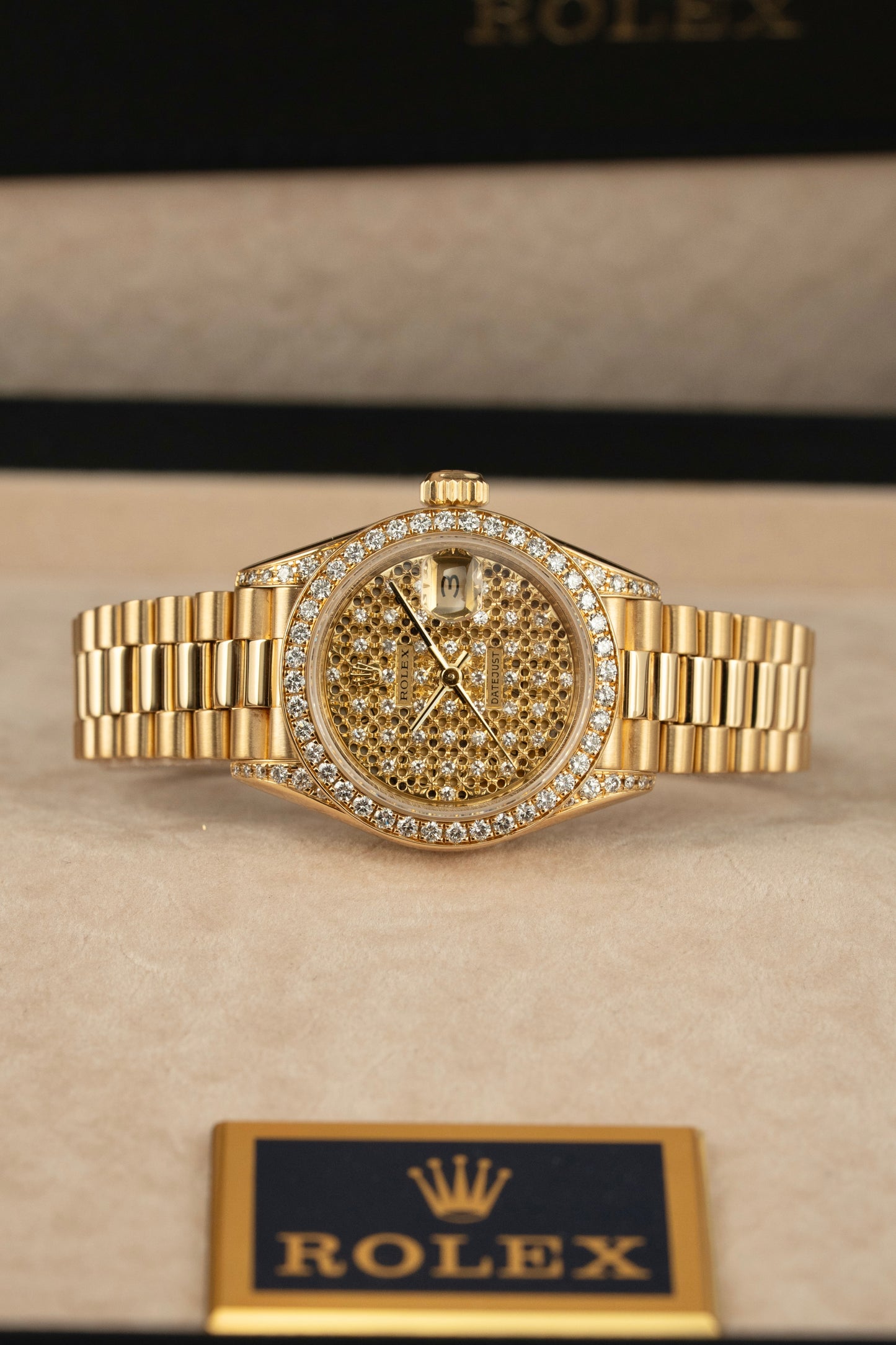 Rolex Ladt-Datejust Honeycomb Pavè - Ref. 69158