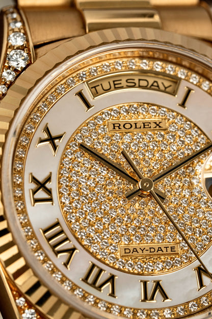 Rolex Day-Date 36mm Carousel Pavé Mother of Pearl - Ref. 18338