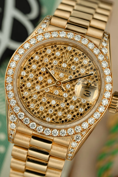 Rolex Ladt-Datejust Honeycomb Pavè - Ref. 69158