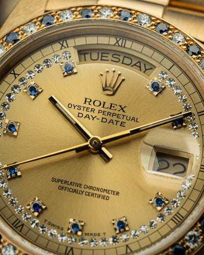Rolex Day-Date 36mm Rare Factory Sapphire & Diamonds - Ref. 18148