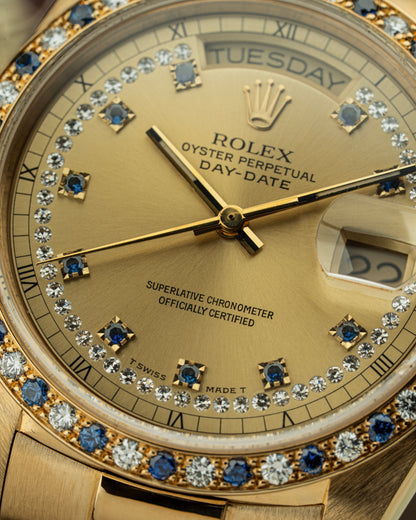 Rolex Day-Date 36mm Rare Factory Sapphire & Diamonds - Ref. 18148
