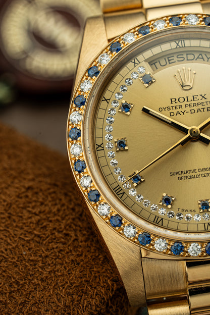 Rolex Day-Date 36mm Rare Factory Sapphire & Diamonds - Ref. 18148