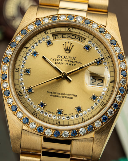 Rolex Day-Date 36mm Rare Factory Sapphire & Diamonds - Ref. 18148