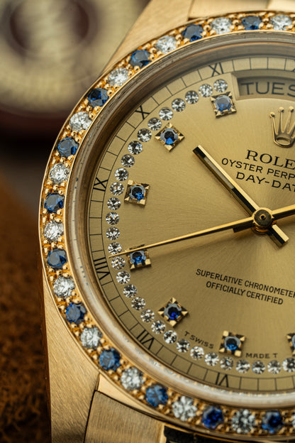 Rolex Day-Date 36mm Rare Factory Sapphire & Diamonds - Ref. 18148