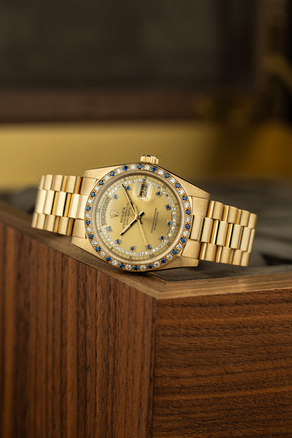 Rolex Day-Date 36mm Rare Factory Sapphire & Diamonds - Ref. 18148