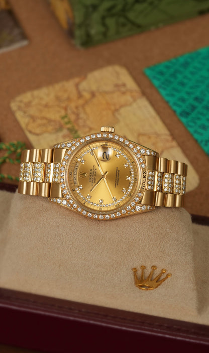 Rolex Day-Date 36mm Factory Diamonds - Ref. 18138