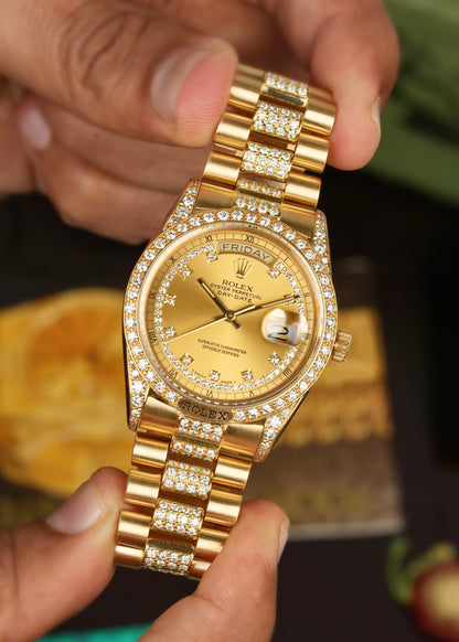 Rolex Day-Date 36mm Factory Diamonds - Ref. 18138