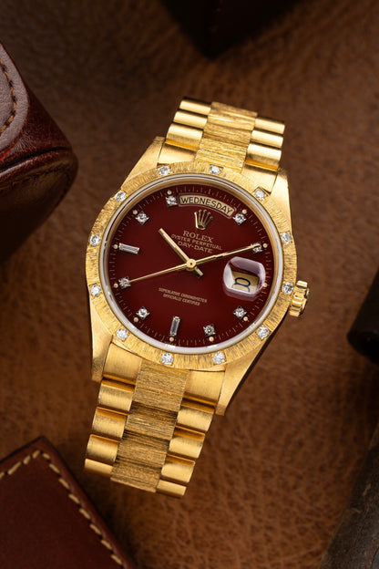 Rolex Day-Date 36mm Oxblood Stella Dial - Ref. 18108