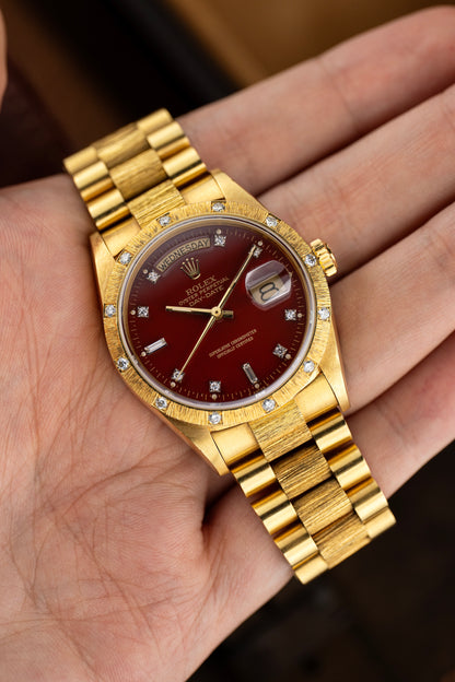 Rolex Day-Date 36mm Oxblood Stella Dial - Ref. 18108