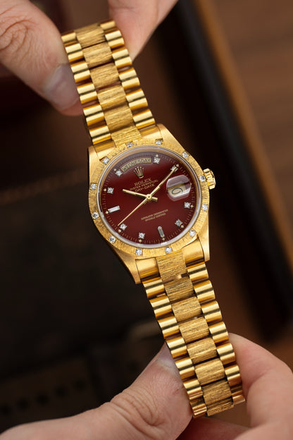 Rolex Day-Date 36mm Oxblood Stella Dial - Ref. 18108