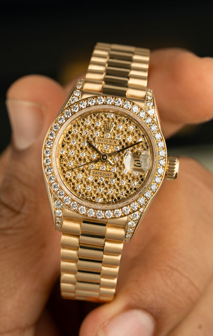 Rolex Ladt-Datejust Honeycomb Pavè - Ref. 69158