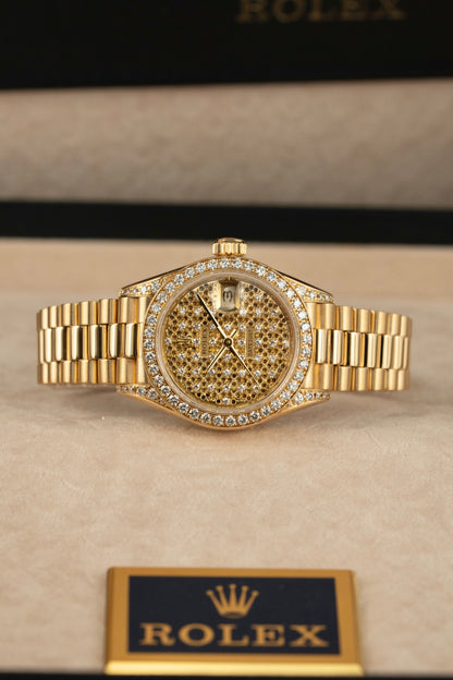 Rolex Ladt-Datejust Honeycomb Pavè - Ref. 69158